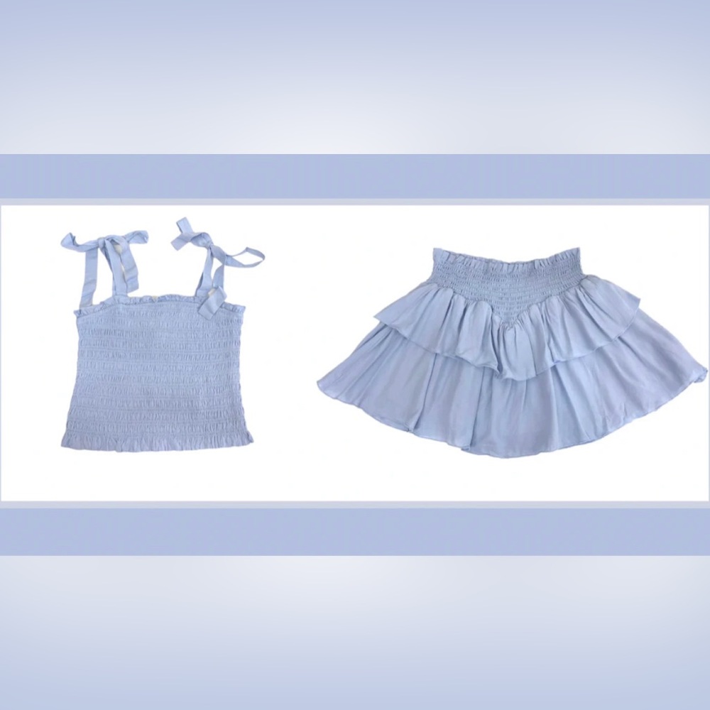 KATIE J NYC SUNNY TIE TOP AND BROOKE SKIRT BABY BLUE